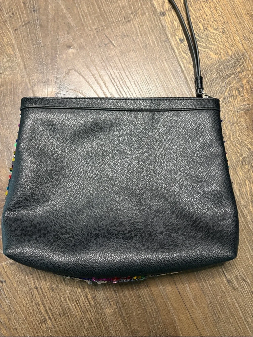 Victoria's Secret Black Trim Multicolor Sequin Cosmetic Bag. LNWOT